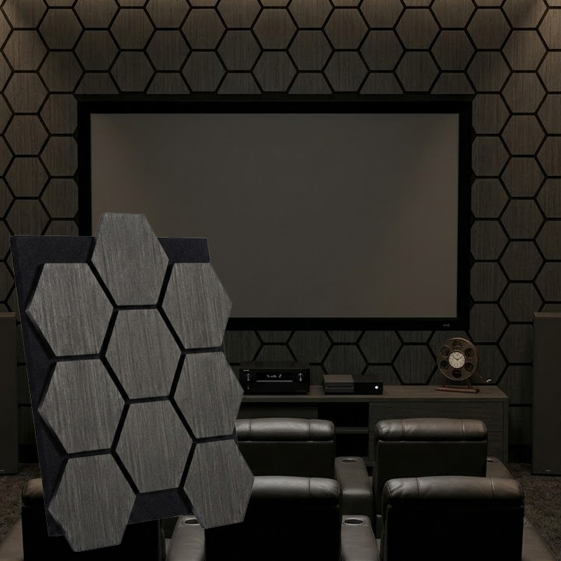 Hexagon Wood Acoustic Panel Architectural Hexagonal Timber Wall Tiles Decorative Sound Proof Panel for Interior Spaces