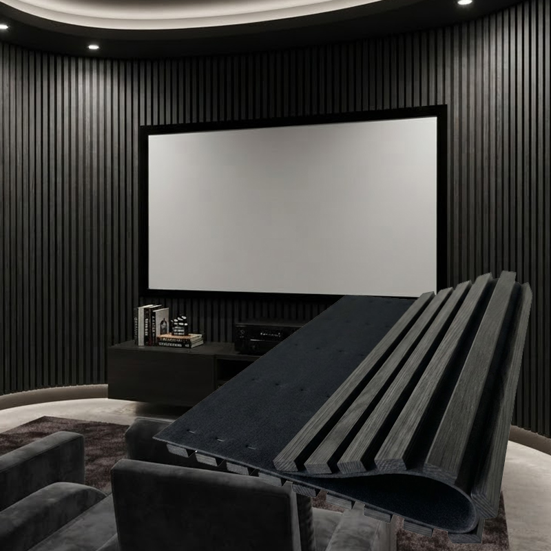 Curved Flexible Acoustic Panel Premium Flexible Wood Slat Board Soundproofing Decorative Wall Covering for Living Room