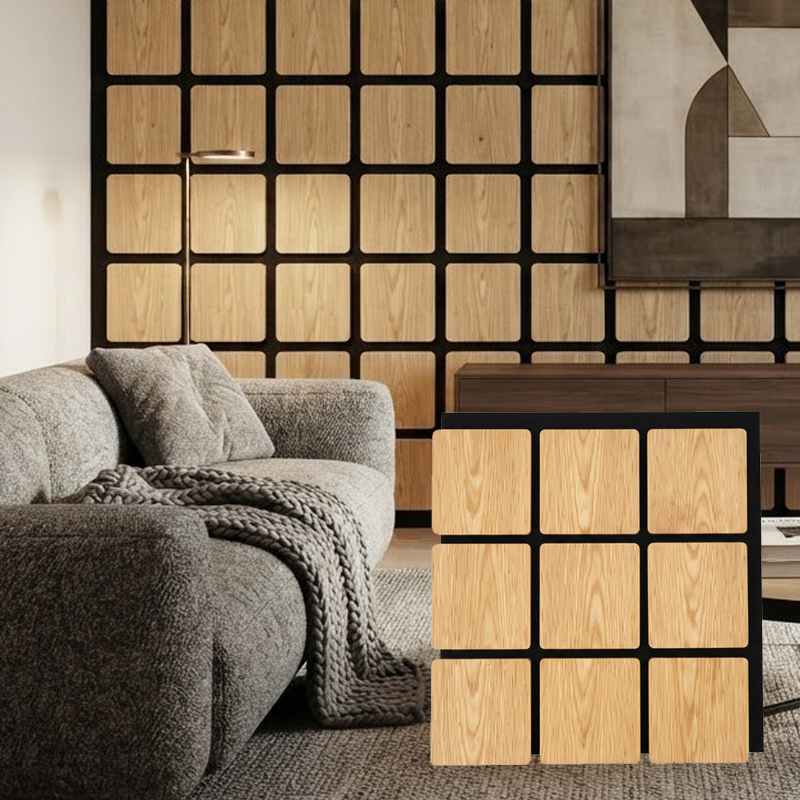 Special Shape Wood Acoustic Panel Modern Geometric Wood Wall Tiles Decorative Geometric Timber Panelling for Interior