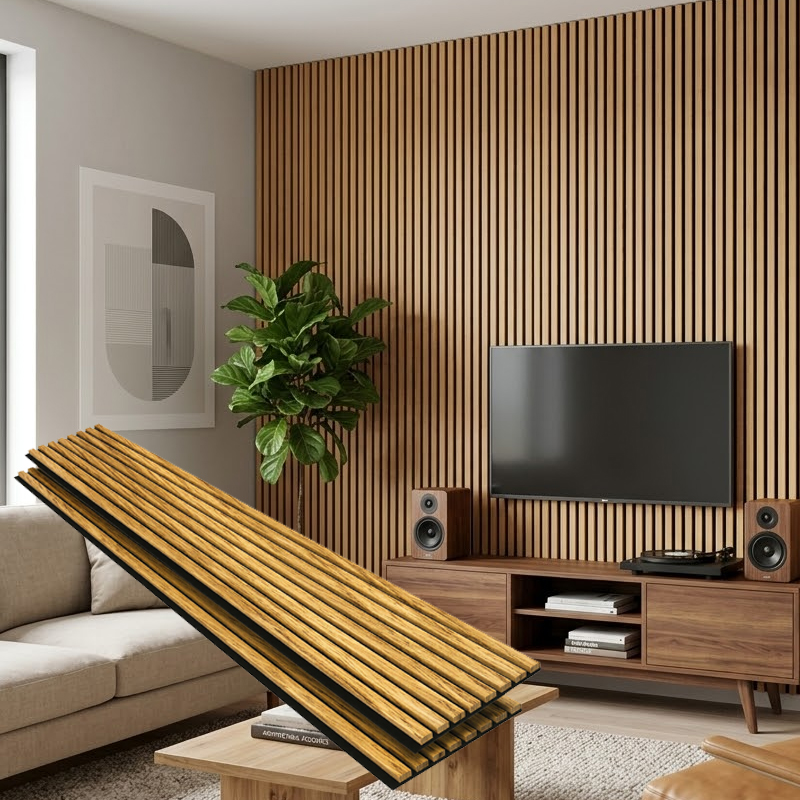 Eco-Friendly Wood Slat Acoustic Panels | Premium Sound Absorption Wall Panels for Modern Interior Decor