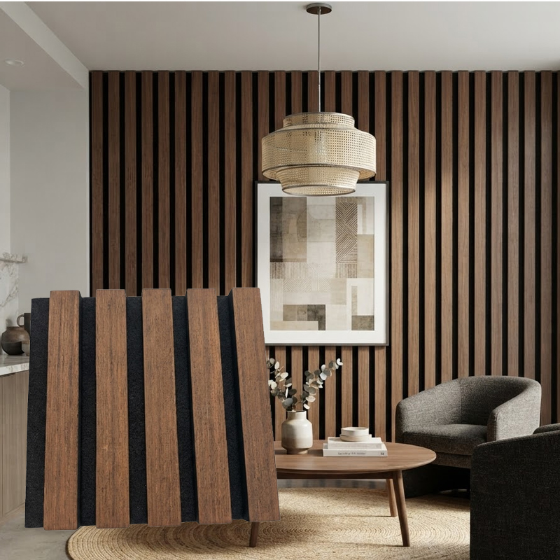 Modern Decorative Wood Slat Acoustic Wall Panels | Commercial & Residential Sound Insulation Solutions